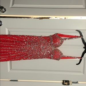 Prom dress -watermelon color OPEN BACK